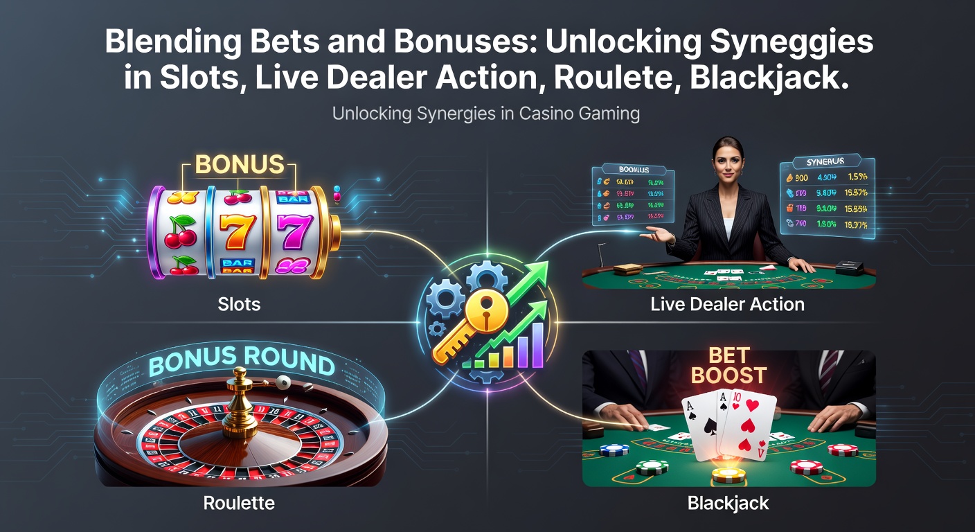 Dynamic split-screen of roulette spin, blackjack deal, live dealer interaction, slot reels, and live sports odds updating in real-time