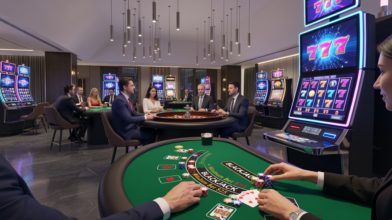 Close-up view of digital slot interface and live dealer roulette stream on mobile devices