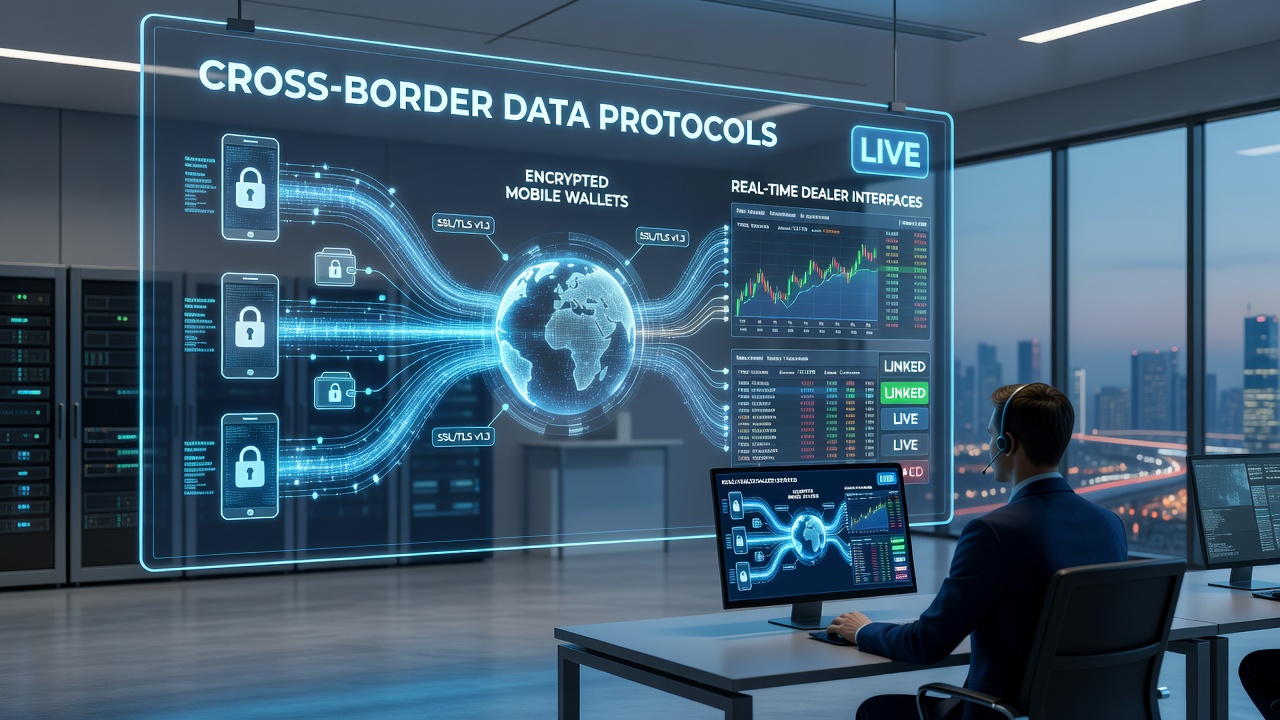 Live dealer interface receiving encrypted data streams from mobile wallets