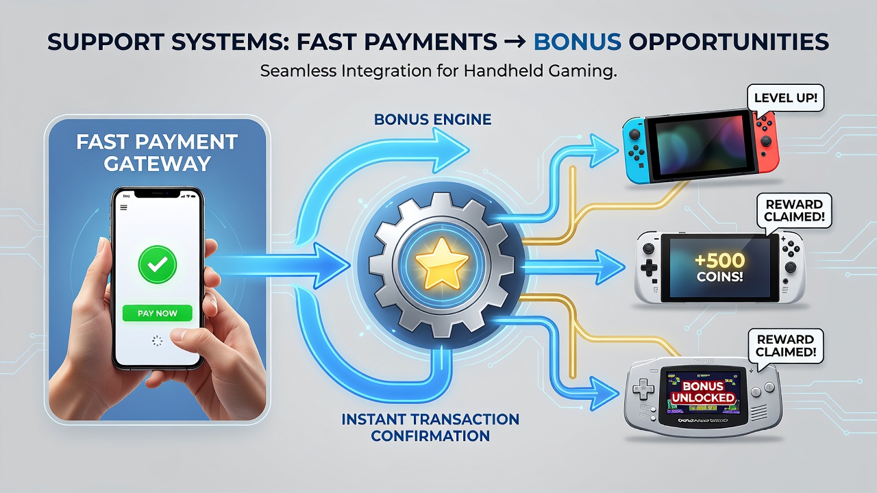 Mobile support interface showing fast payment confirmation and bonus activation